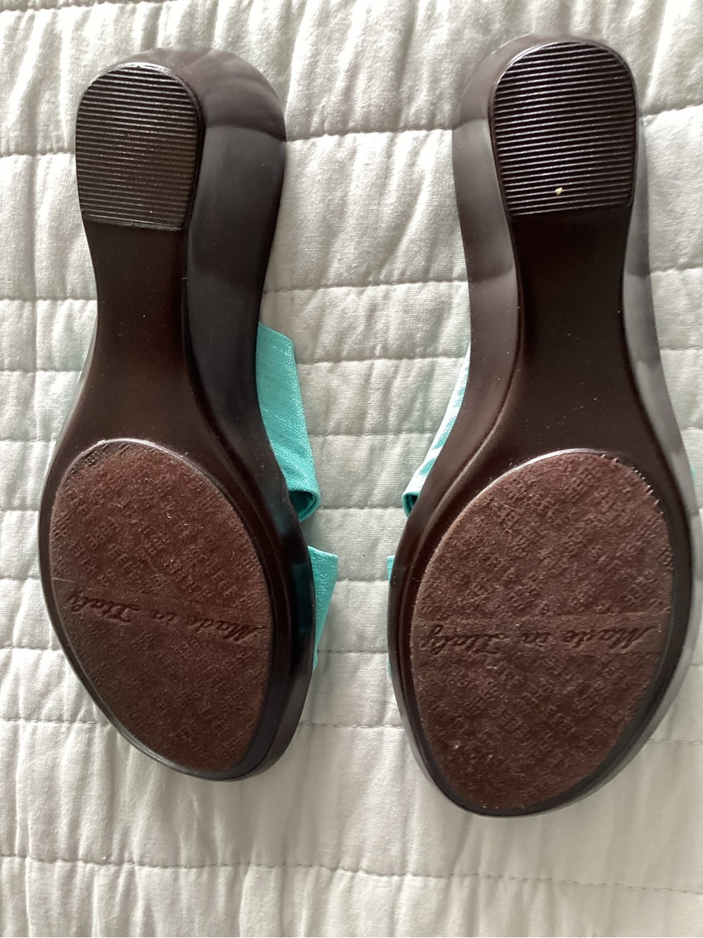 Italian Shoemakers Teal Knot Wedge Sandals. NWT - Picture 2 of 4